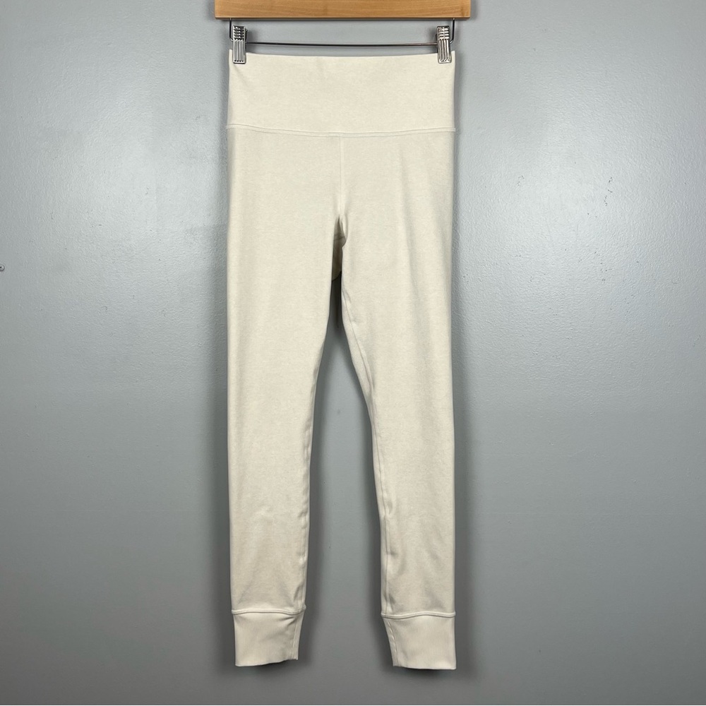 Athleta ivory oatmeal color Softluxe Cuffed Tight, size small.